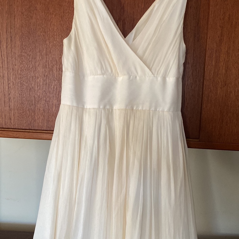 J Crew silk off white wedding dress. Size 6P. - Picture 8 of 12